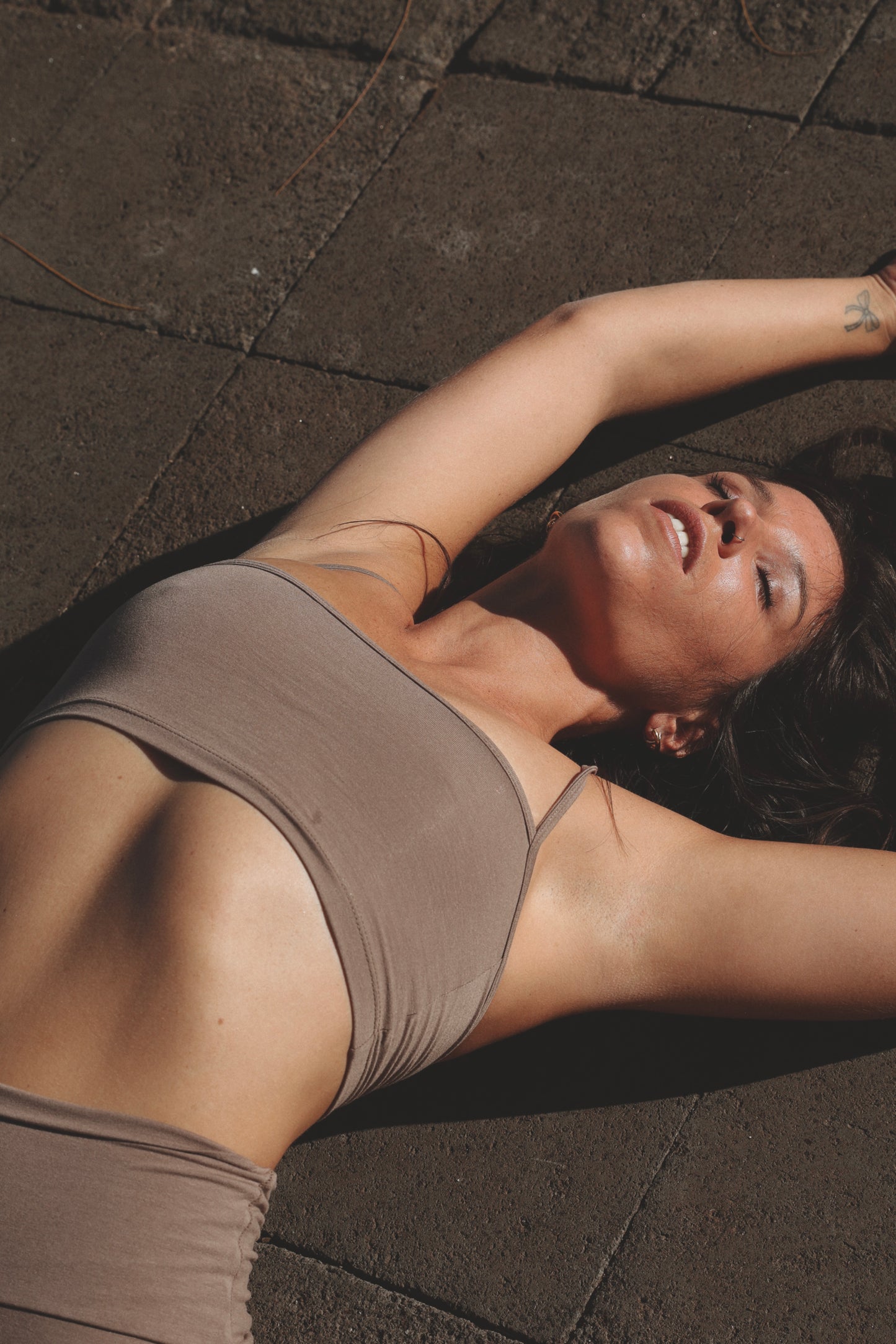 Plant viscose Ash short yoga set