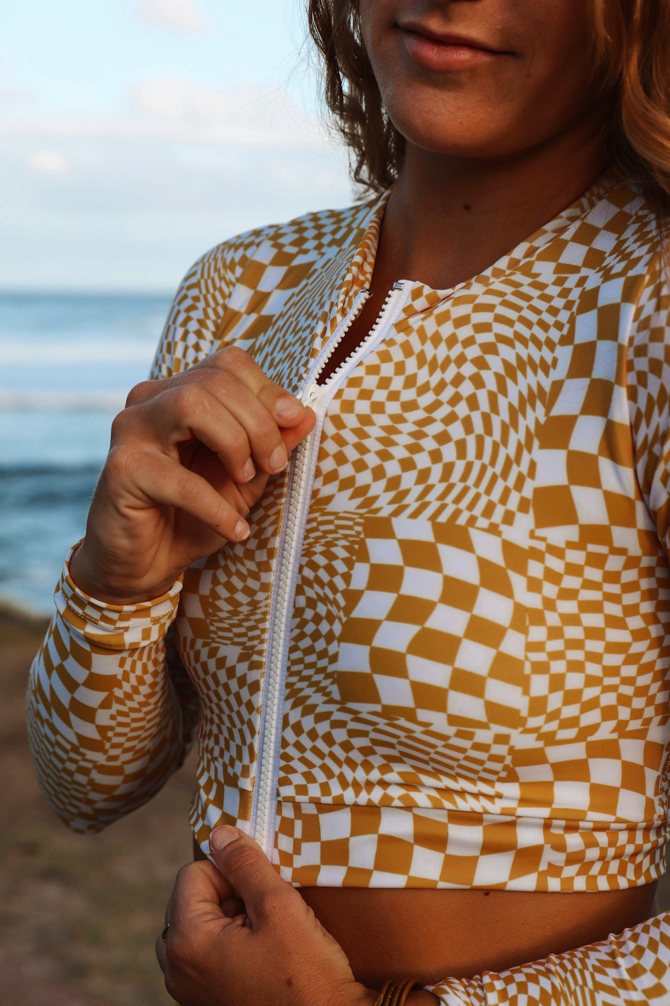 Yellow Check Surf bikini