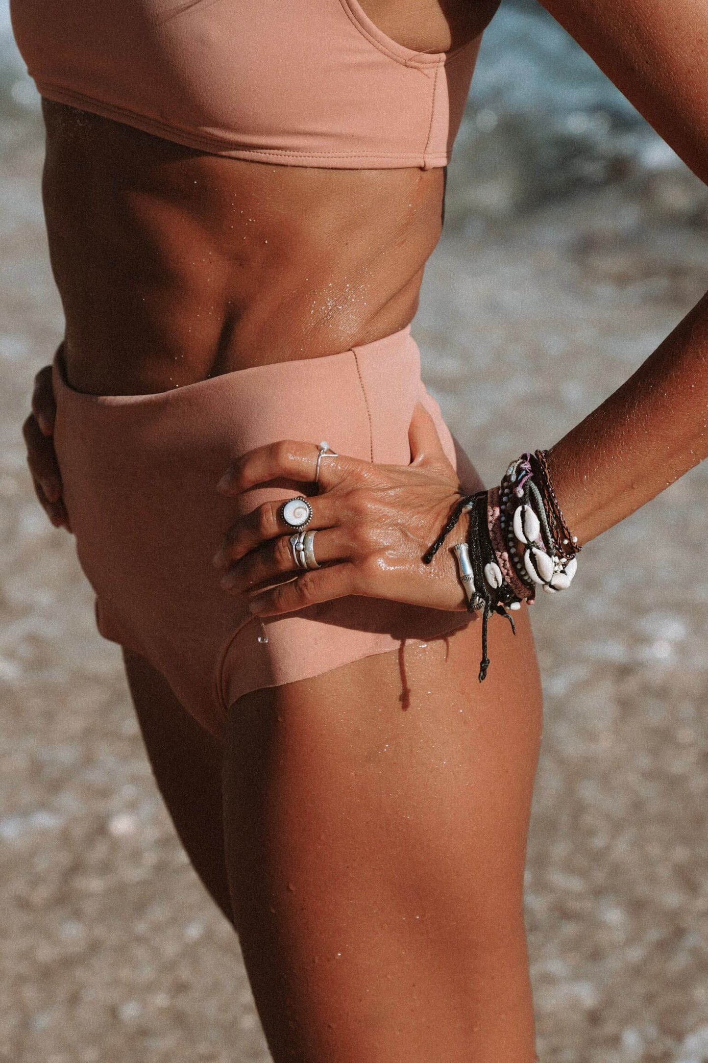 Smooth retro rose high waist bikini