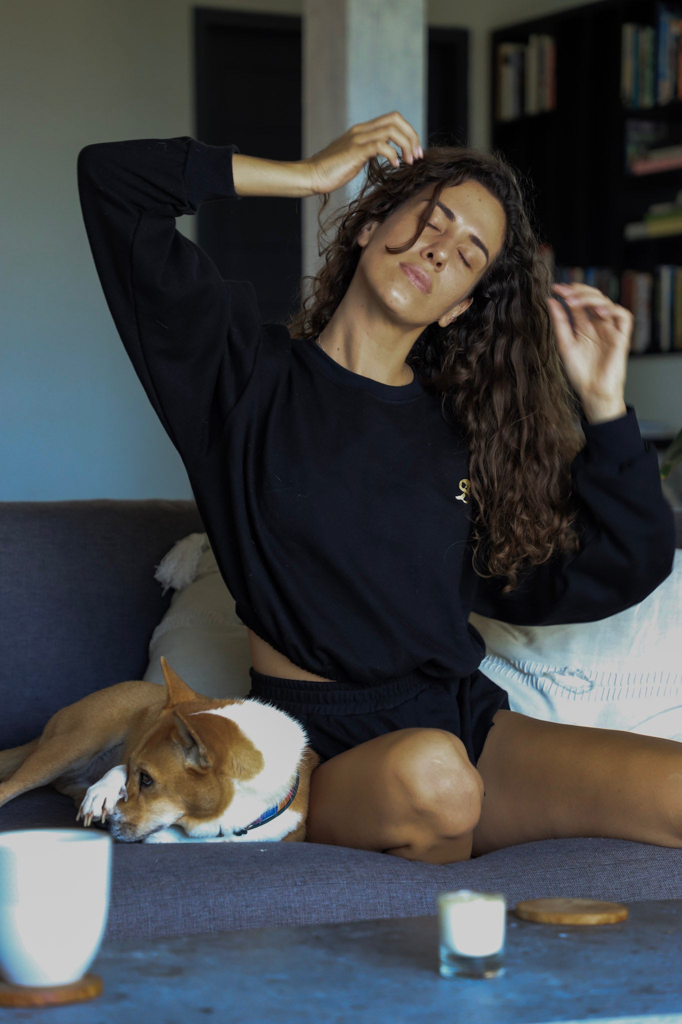 Smooth black soft jumper