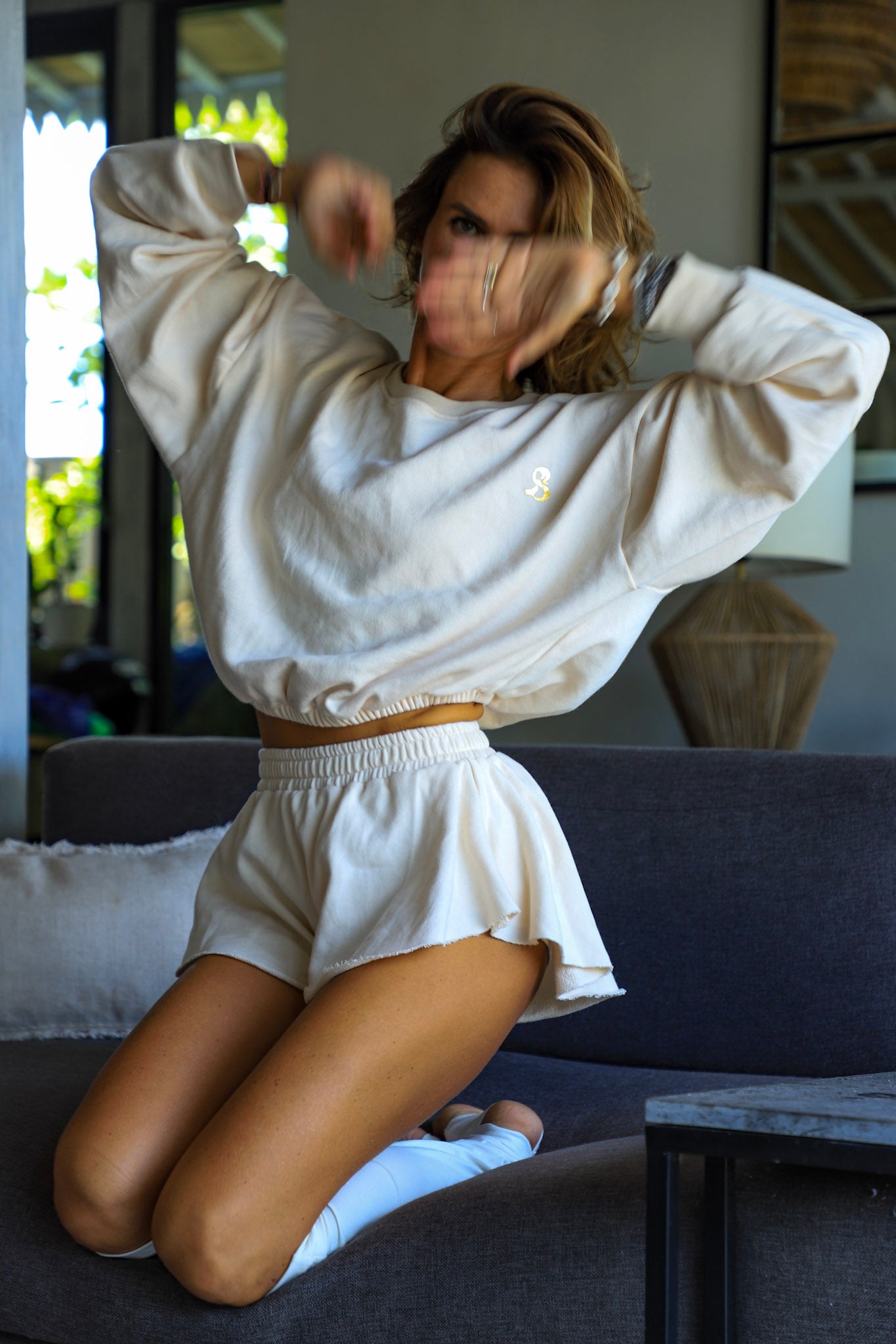 Smooth cream soft shorts