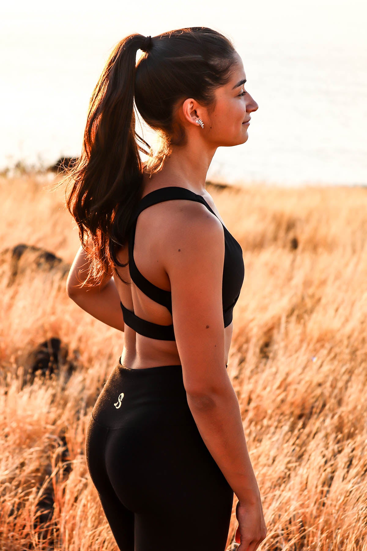Organic black yoga set
