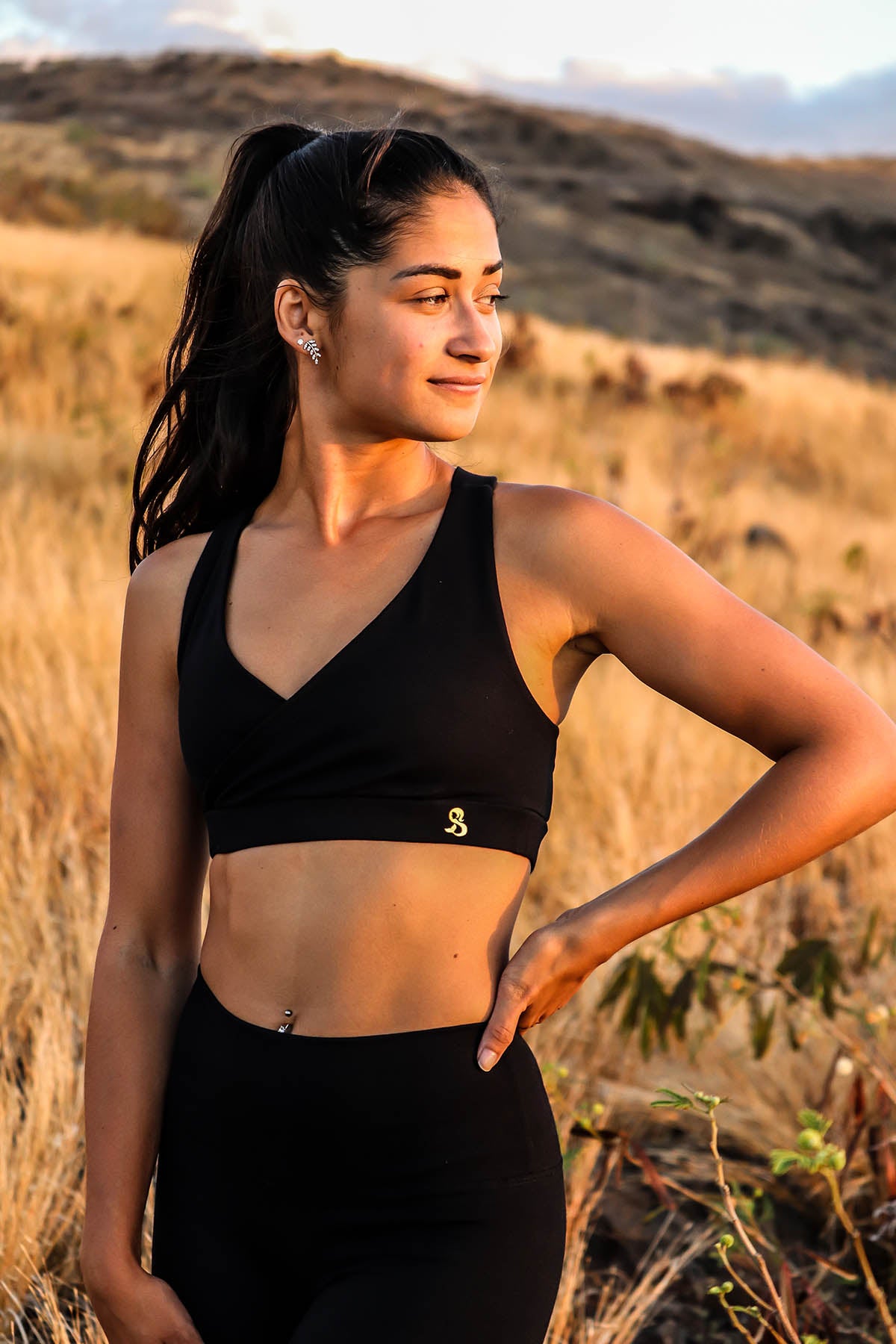 Organic black yoga set