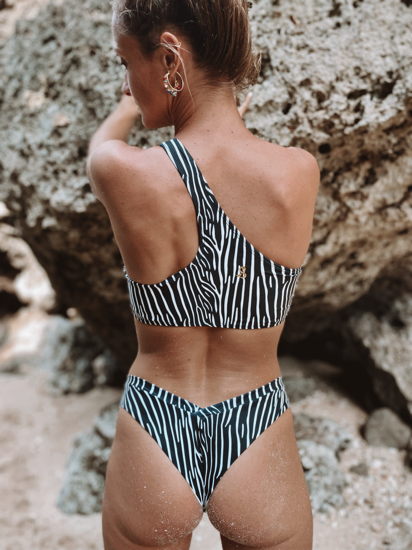 Zebra one shoulder bikini