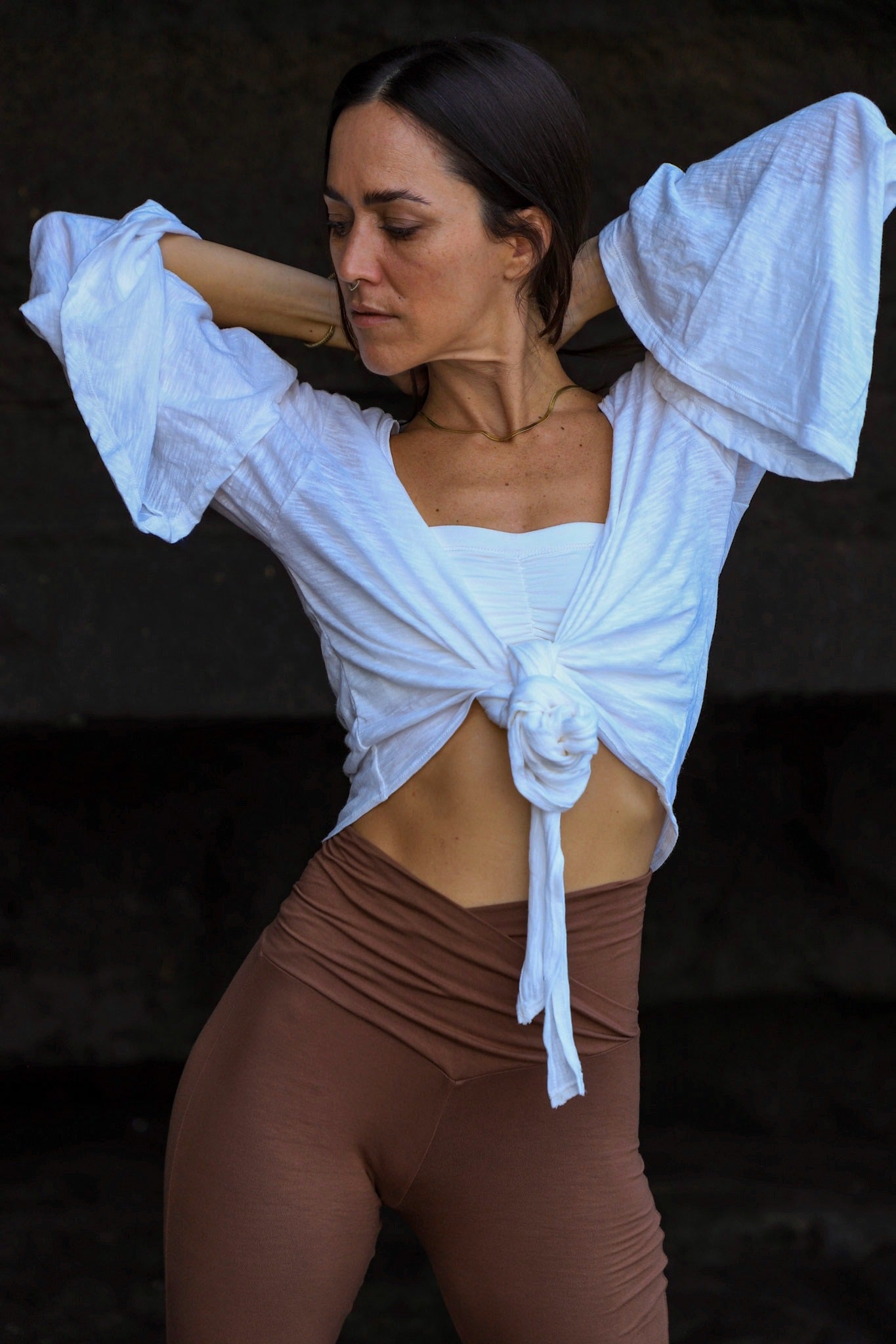 White Bell wrap top