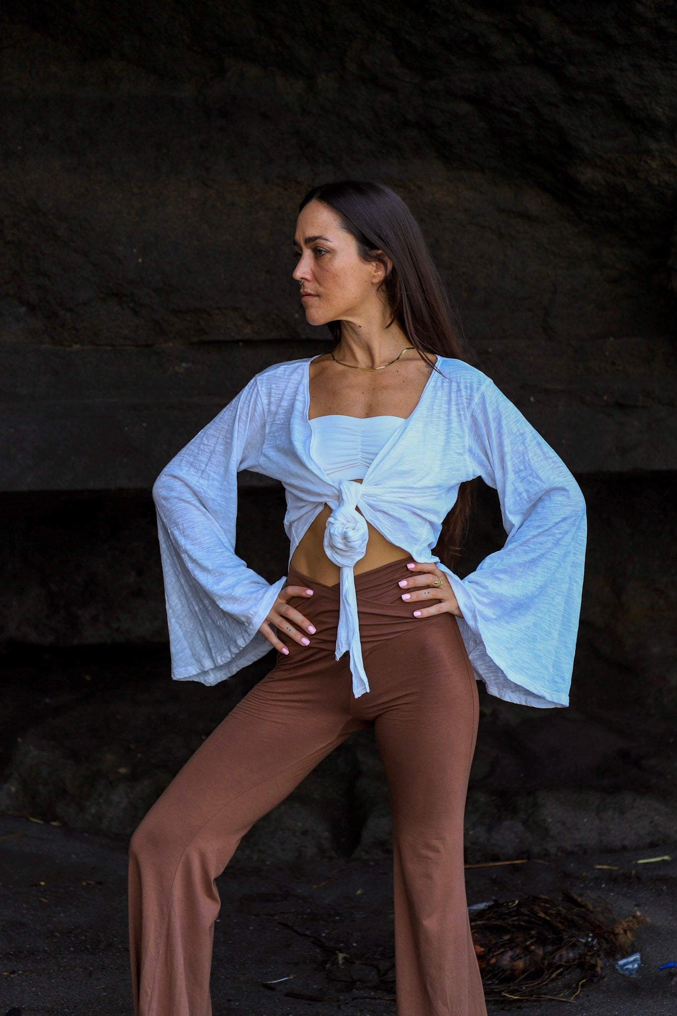 White Bell wrap top