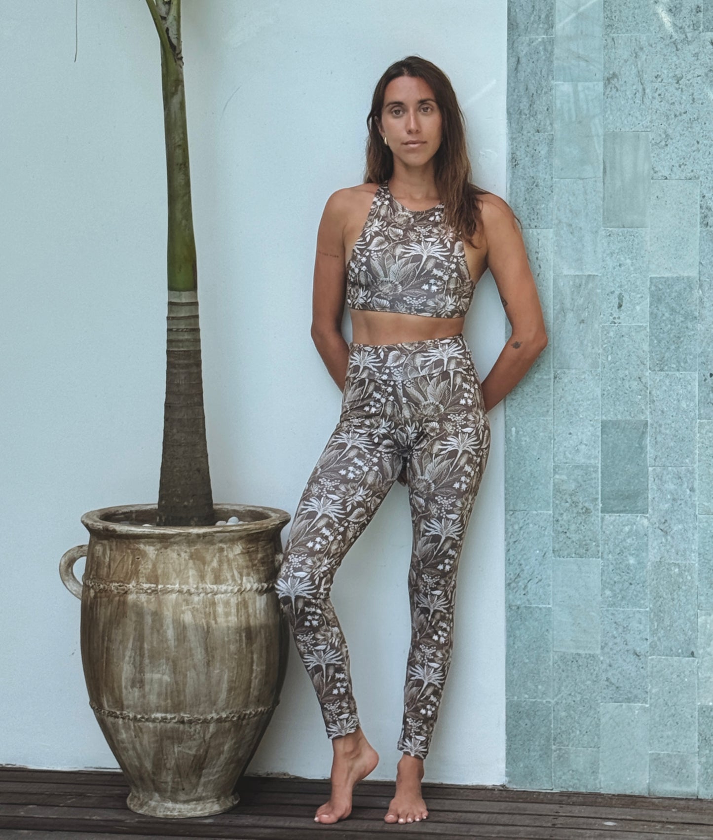 Brown Island Bloom Yoga Set