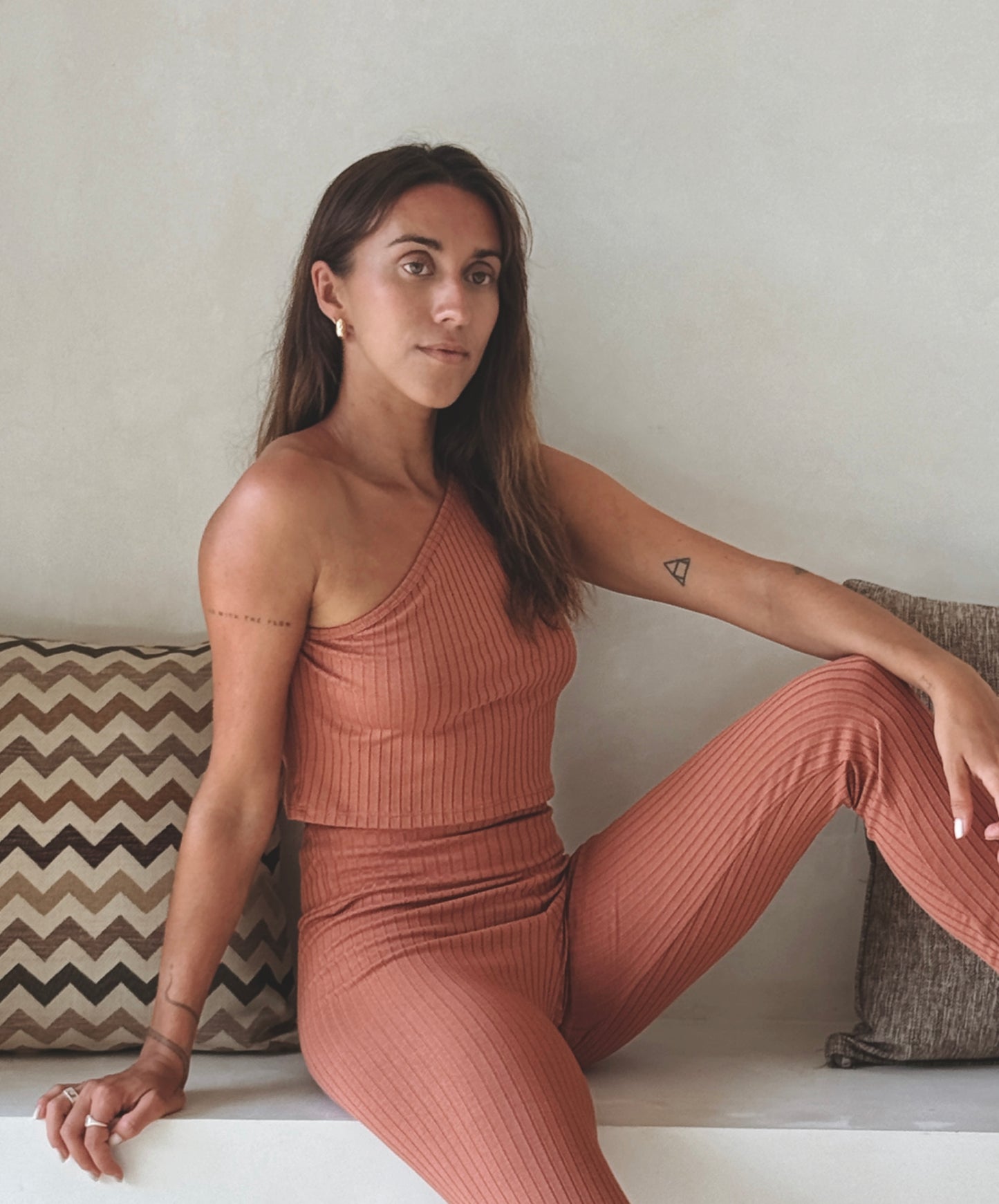 Ribbed Ecovero™ Bamboo Black Terracotta Top