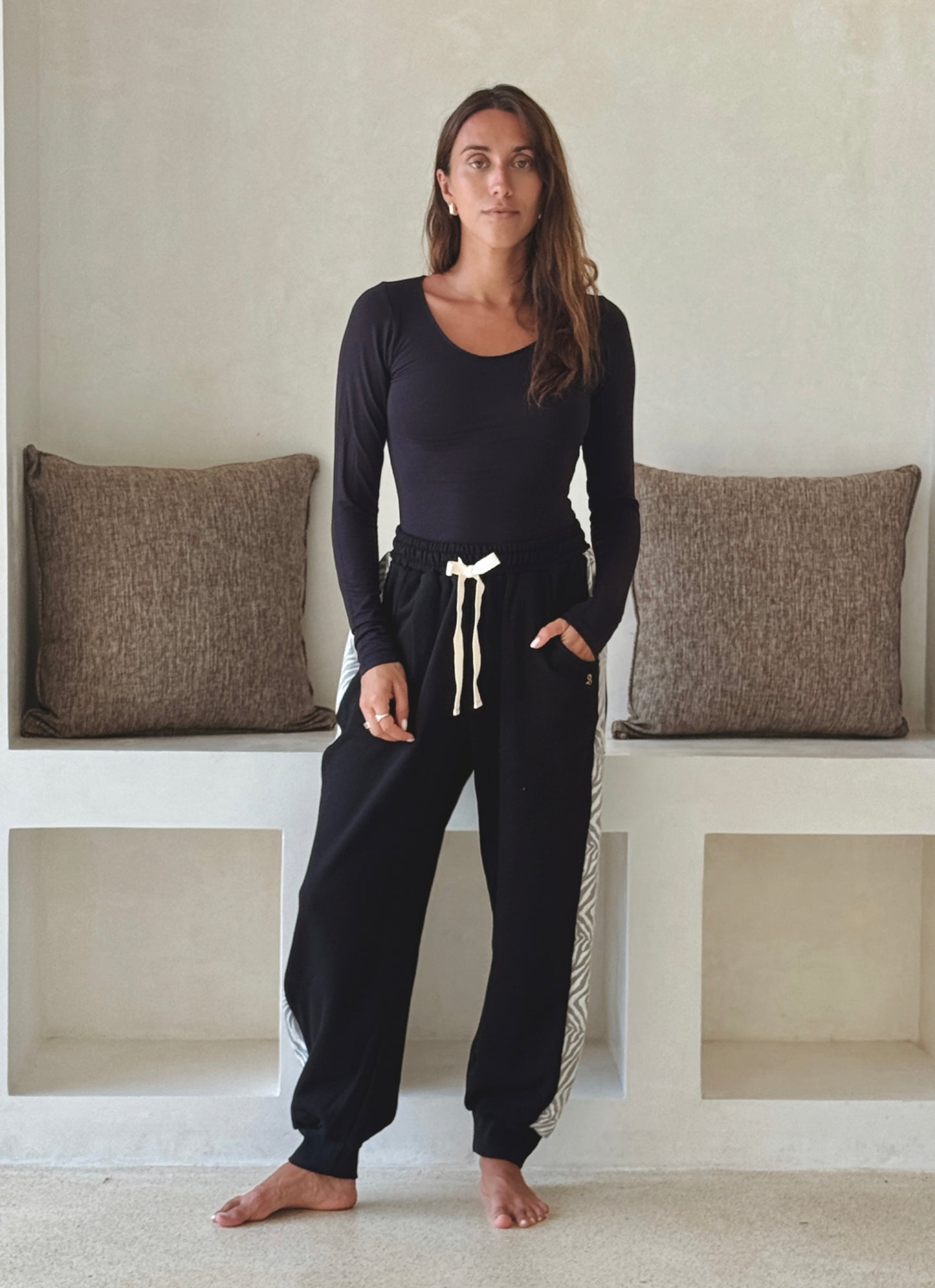 Plant Viscose Black Long Sleeve Body