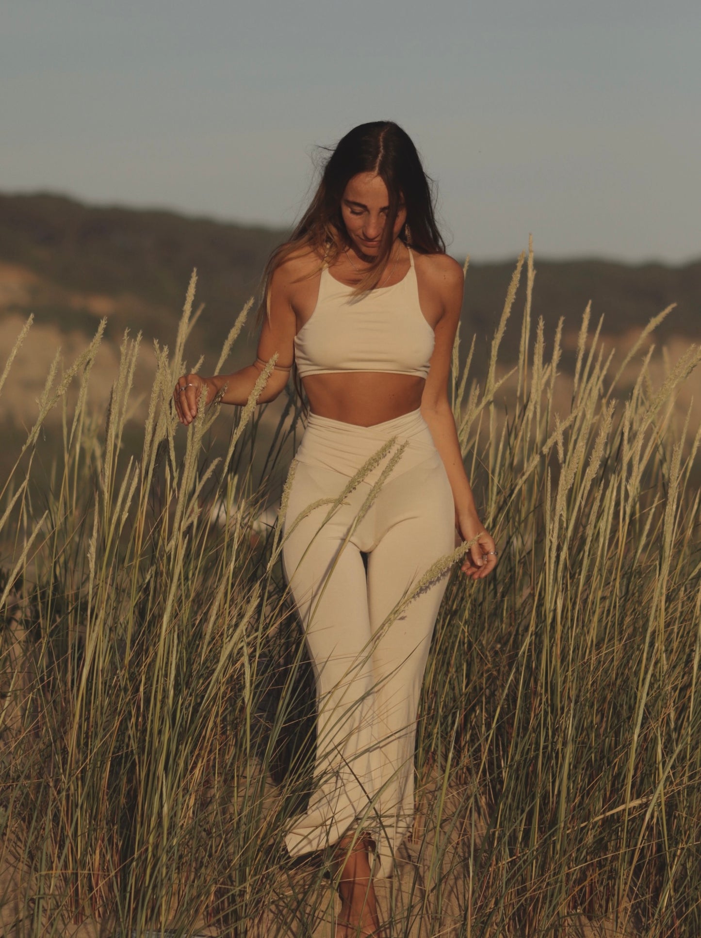 Cream Bell Pants and Leyla top set