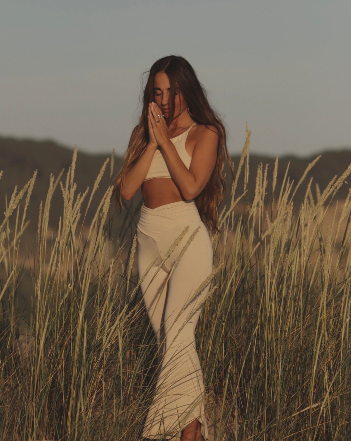 Cream Bell Pants and Leyla top set