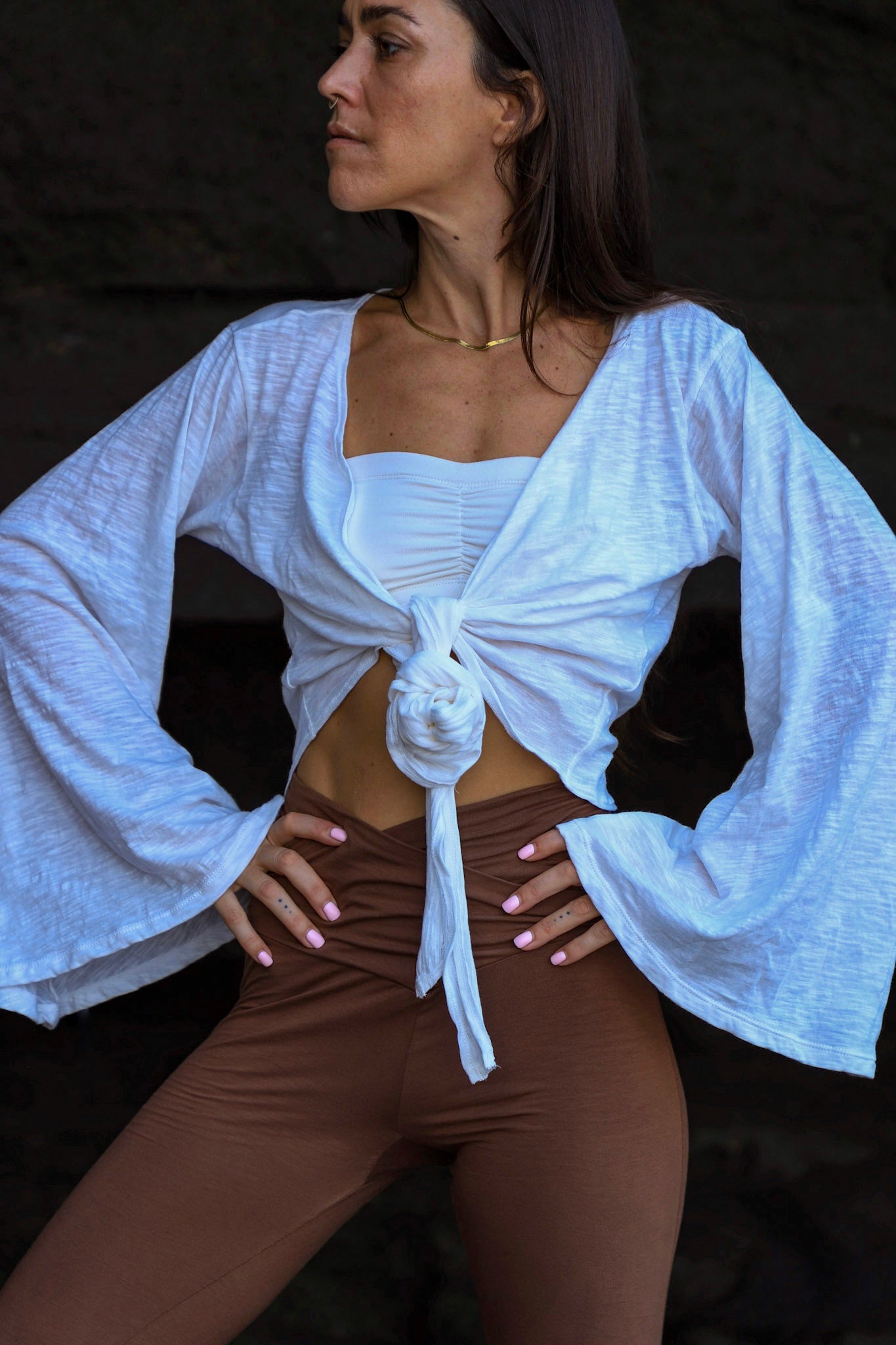 White Bell wrap top